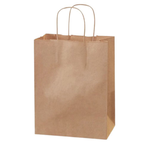 Biodegradable 8X4.5X10.25 Inches 5 Kg Capacity Eco Friendly Plain Brown Paper Bag