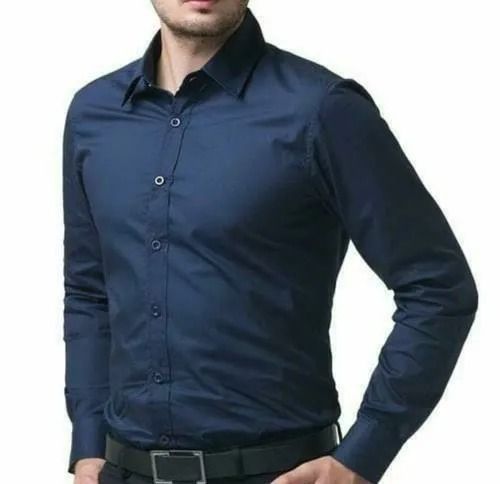 Formal Wear Plain Dyed Hypoallergenic Cotton Full Sleeve Shirt For Men