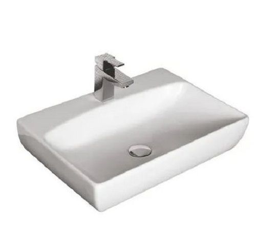 Glossy Rectangular Ceramic Table Top Wash Basin