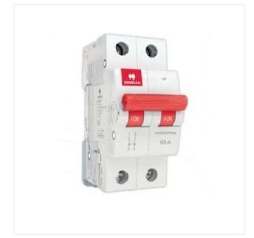 White Rectangular Double Phase Two Pole Shock-Proof Circuit Breaker Mcb Switches