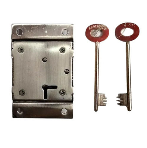 Rectangular Glossy Finish Polished Surface Two Keys Stainless Steel Cupboard Furniture Lock