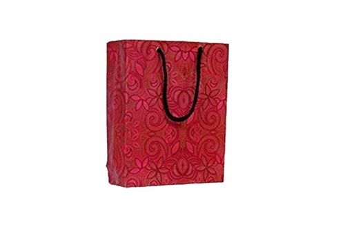 Red 10 Pack 8 X 6 X 2 Printed Laminated Designer Small Paper Bag 