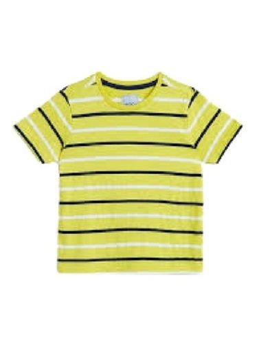 Breathable And Comfortable Washable Striped Cotton T-Shirt Bust Size: 14 Inch (In)