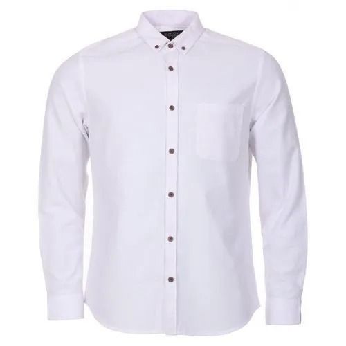 Button Closure Full Sleeves Formal Wear Plain Dyed Cotton Shirts For Men