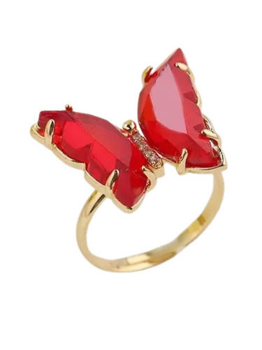 Crystal Gold Plated Alloy Artificial Finger Rings For Ladies  Gender: Women