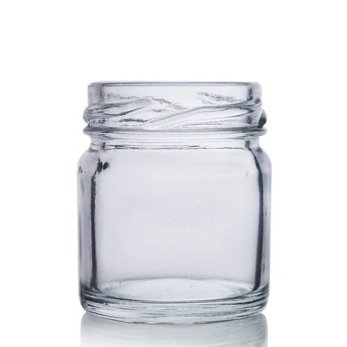 Transparent Hard Brittle Round Smooth Shiny Glossy Glass Storage Jars For Packaging