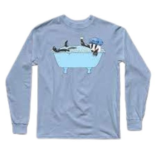 Blue Lightweight And Breathable Long Sleeve Round Neck Printed T-Shirt For Men