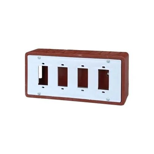 White And Brown Rectangular Matte Finished Poly Vinyl Chloride Electrical Switch Board 