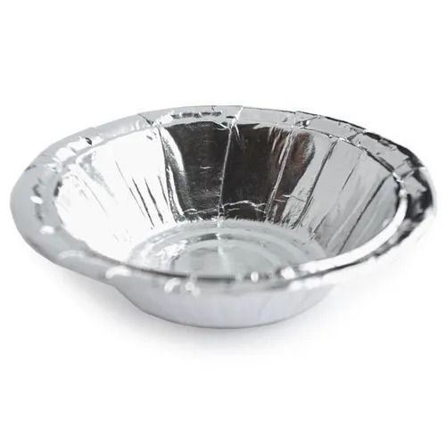 Silver Round And Disposable Plain Paper Bowl For Event And Parties Use