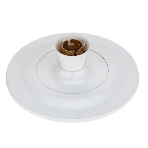 White Round Polis Finished Poly Carbonate Bulb Holder For Electric Fitting Use 