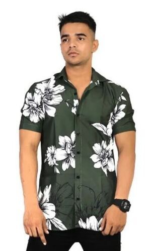 Short Sleeves Casual Floral Printed Polyester Shirt For Men Age Group: Adults