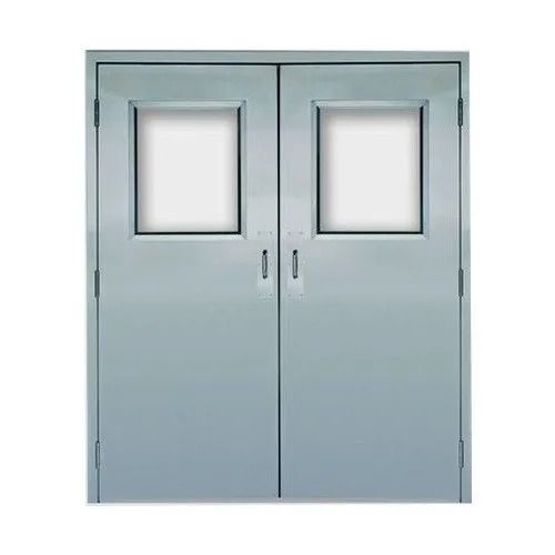 12Mm Thick Paint Coated Iron And Plain Glass Type Hmps Door - 7X5 Foot Application: Industry