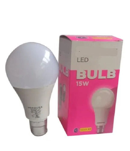 White 15Watt Round Impact And Wear Resistant Plastic Led Bulb For Commercial Use