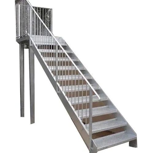 16x2 Foot Welded Galvanized Finish Stainless Steel Modern Staircase 