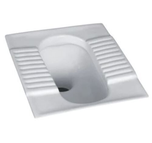 White 20X17 Inches Rectangular Crack Resistant Ceramic Indian Toilet 