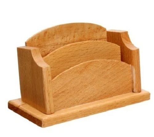 Carved Table Top Wooden Card Holder