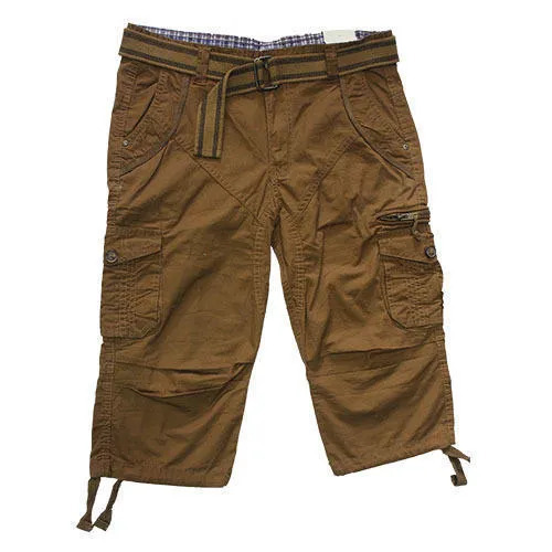 Brown Casual Wear Regular Fit Lightweight Plain Dyed Cotton Half