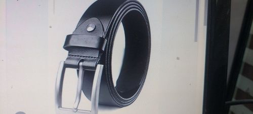 Comfortable Skin-Friendly Buckle Closure Plain Black Genuine Leather Belt For Mens