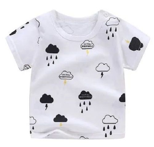 Short Sleeves O Neck Printed Cotton Baby T Shirt Age Group: Above 7 Months