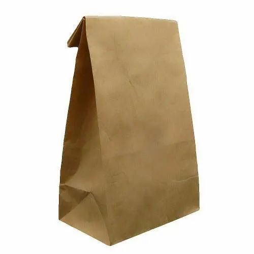  8x2.5x10 Inches 2 Kilograms Capacity 3 Side Sealed Plain Disposable Paper Bag