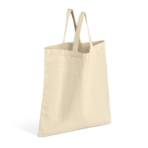 Cream Shade 10 Kilograms Capacity 12X10 Inches Plain Dyed Cotton Bag With Flexiloop Handles 