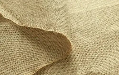 Golden 150 Gsm 44 Inches Wide Plain Cotton Jute Fabric For Industry Use 