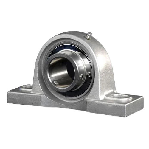 Silver 4 Mm Thick Stainless Steel Body Single Row Block Bearing For Industrial Use