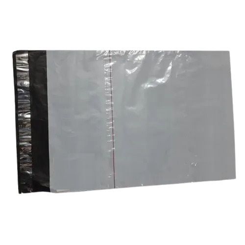 Grey 6X8 Inches Rectangular Plain Plastic Heat Seal Courier Bag For Apparel Usage