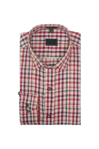 Formal Wear Stylish Breathable Straight Collar Cotton Check Shirts For Mens