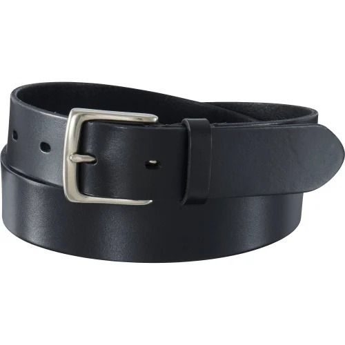 Lightweight And Comfortable Plain Steel Buckle Leather Belt For Mens 