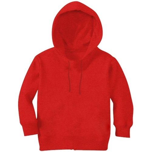 Red Plain Kids Boys Hooded Sweat Shirt, 4-5 Years Bust Size: 23-24 Inch (In)