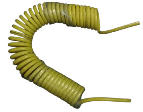 Yellow Unbreakable Round Spiral Like Pu Recoil Hose