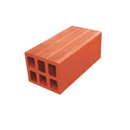 Red 10.4X5.4X4.2 Inches Rectangular Solid Hollow Clay Brick For Building Construction Use