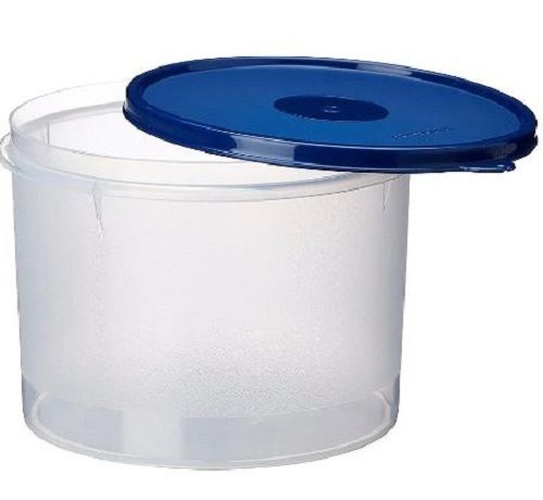 Blue And Transparent 2.5 Kilogram Capacity Plain Round Plastic Containers