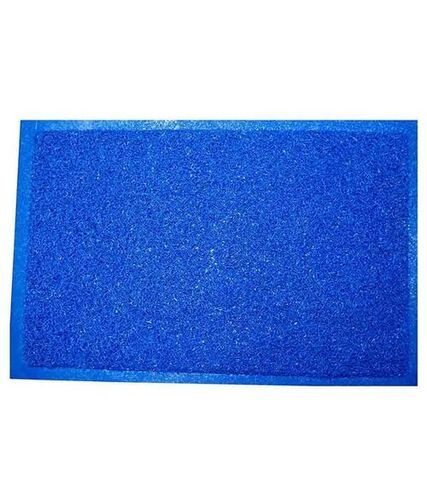 Blue 24X14 Inches Hand Washable Anti Slip Latex Back Plain Pvc Floor Mat