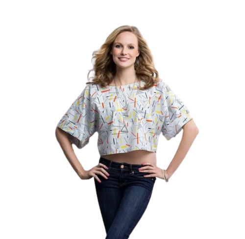 महिलाओं के लिए मल्टीकलर हाफ स्लीव्स प्लेन और कैज़ुअल वियर क्रॉप टॉप