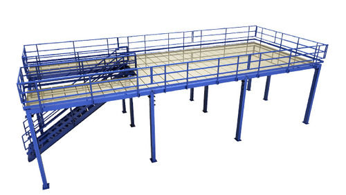 Blue Moisture And Slip Resistant Paint Coated Mild Steel Mezzanine Floor