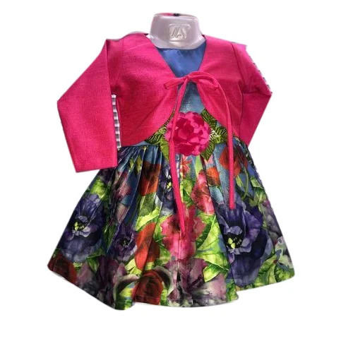 Multicolor Full Sleeves Party Wear Floral Printed Stylish Baby Frock Age Group: 2-6 Year