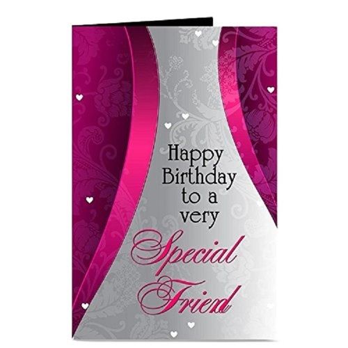 Plastic Pink With White 22 X 11 Cm Birthday Greeting Cards