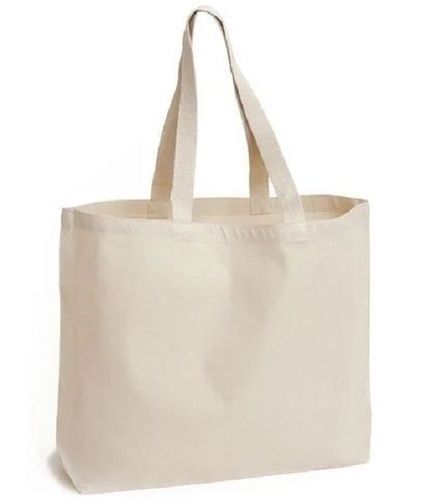 Plain 15x10 Inch Loop Handle Cotton Bag