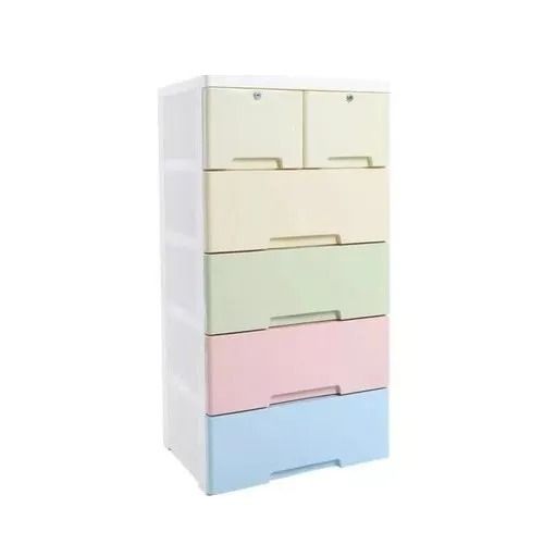 Polished Finished Rectangular PVC Plastic Body Six Storage Cabinet