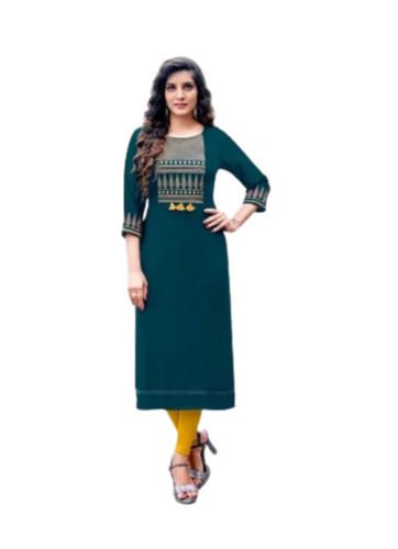 Regular Fit And Party Wear Nylon Designer Kurti For Ladies  Bust Size: 40 Inch (In)