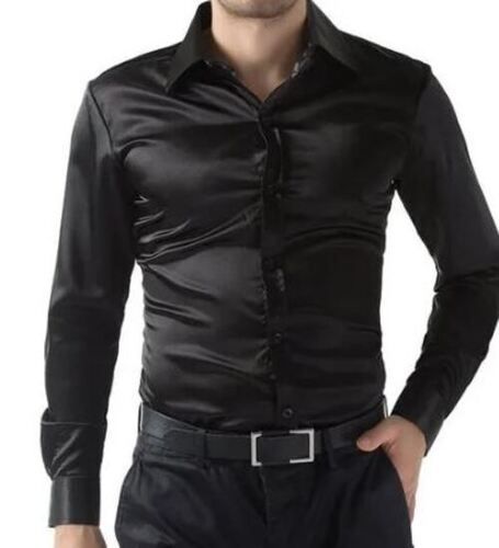 Regular Fit Casual Wear Spread Collar Plain Silk Shirt For Men'S  Age Group: Adults