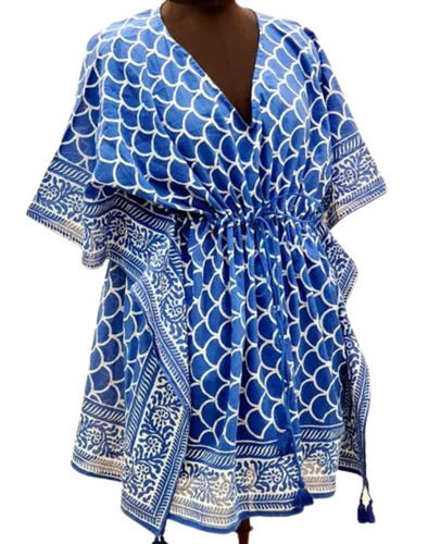 Short Sleeves Casual Wear Skin Friendly Cotton Printed Kaftan  Bust Size: Na Inch (In)