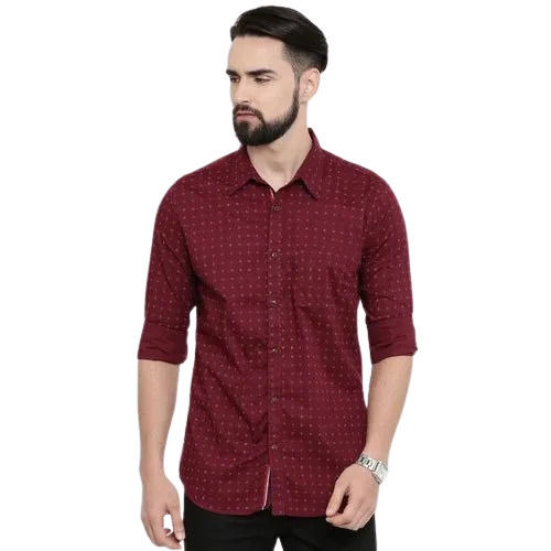 Skin Friendly Full Sleeves Casual Wear Cotton Printed Shirt 