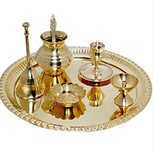 Brass Pooja Thali Set Perfect For All Kinds Of Religious Ceremonies
