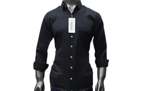 Formal Wear Lightweight Comfortable Breathable Full Sleeves Plain Cotton Shirts For Mens