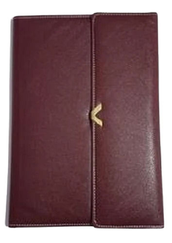 Brown Light Weight Royal Tear Resistant Waterproof Plain Leather Conference Folders