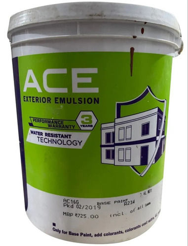 Water Resistant Technology Ace Exterior Emulsion Base Paint