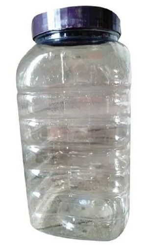 Transparent 3 Kg Capacity Round Plain Plastic Screw Cap Packaging Jar